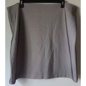 Alfani Women's Fishnet Skirt Beige/Black Knee Length Zip Back Size 22W Career‎